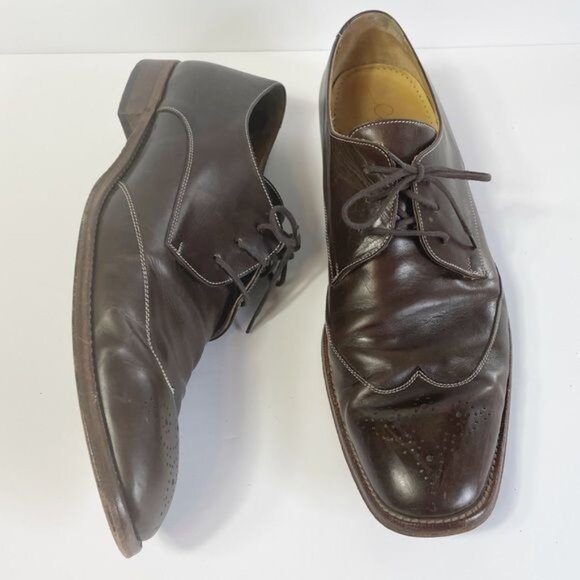 Cole Haan Mens Brown Leather Wingtip Oxford Brogue Lace-Up Shoes Size 11.5 - Picture 2 of 10